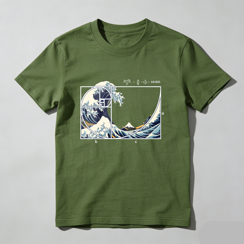 Dorawear™ Wave Fibonacci Golden Ratio Art T Shirt