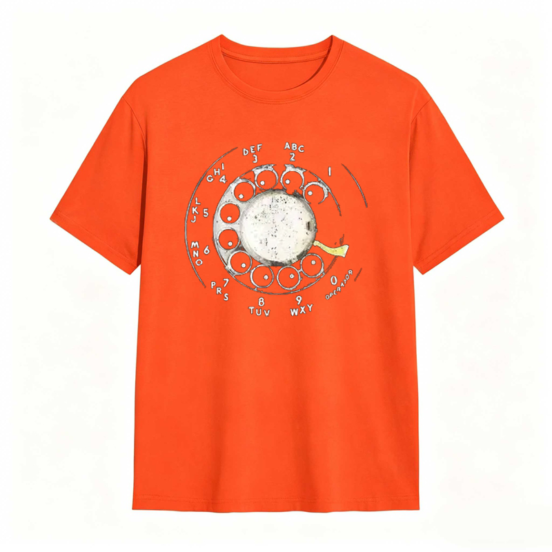 Vintage Rotary Phone Dial Pattern T-Shirt