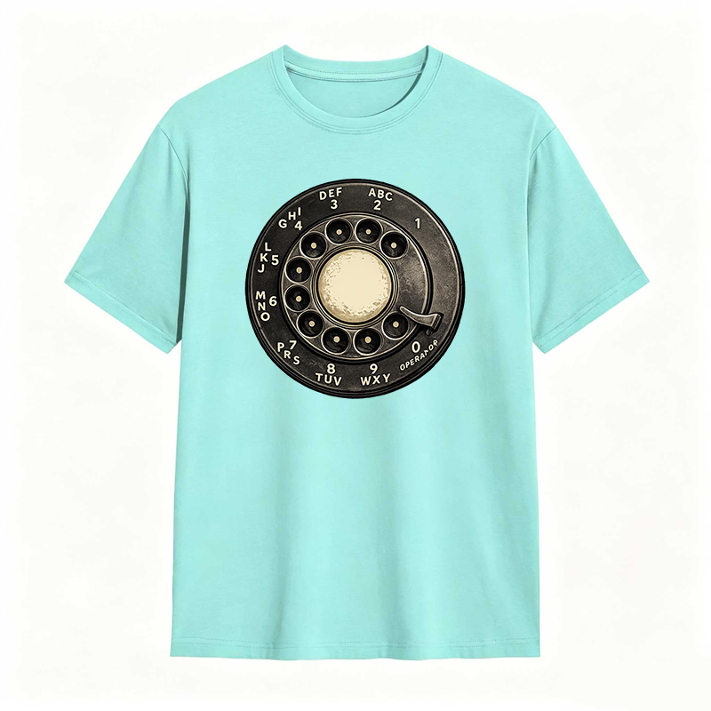 Retro Rotary Phone Dial Pattern T-shirt