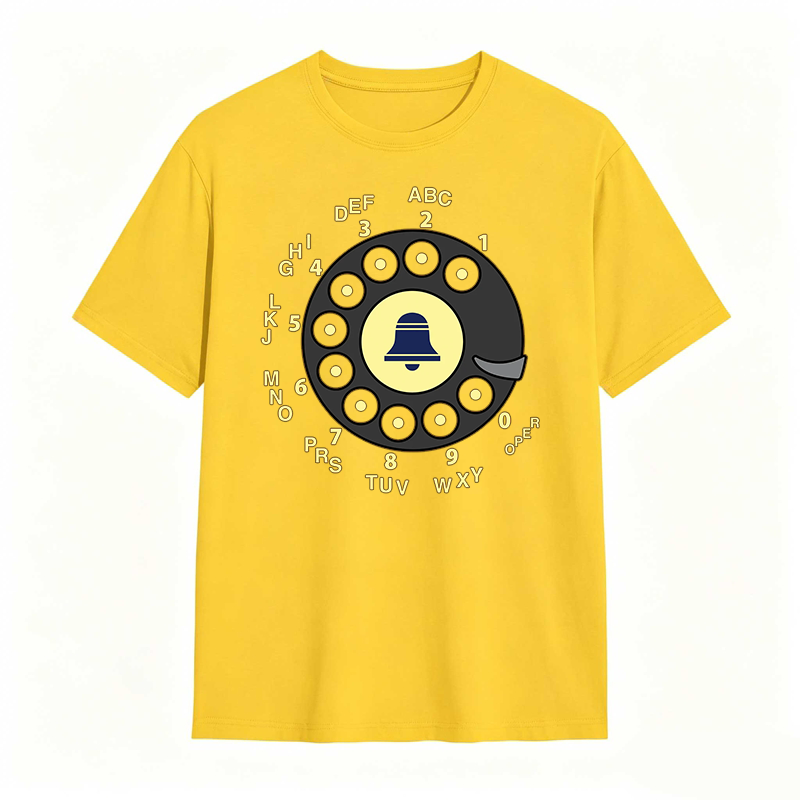 Retro Telephone Dial With Bell Design T-shirt
