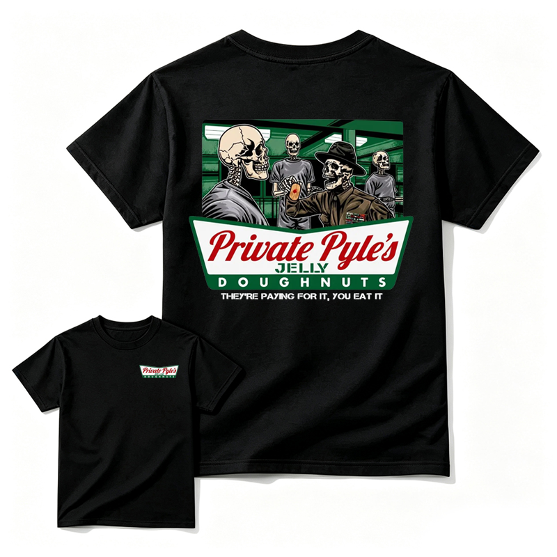 Private Pyle's Jelly Doughnuts Patriotic Military Graphic T-Shirt