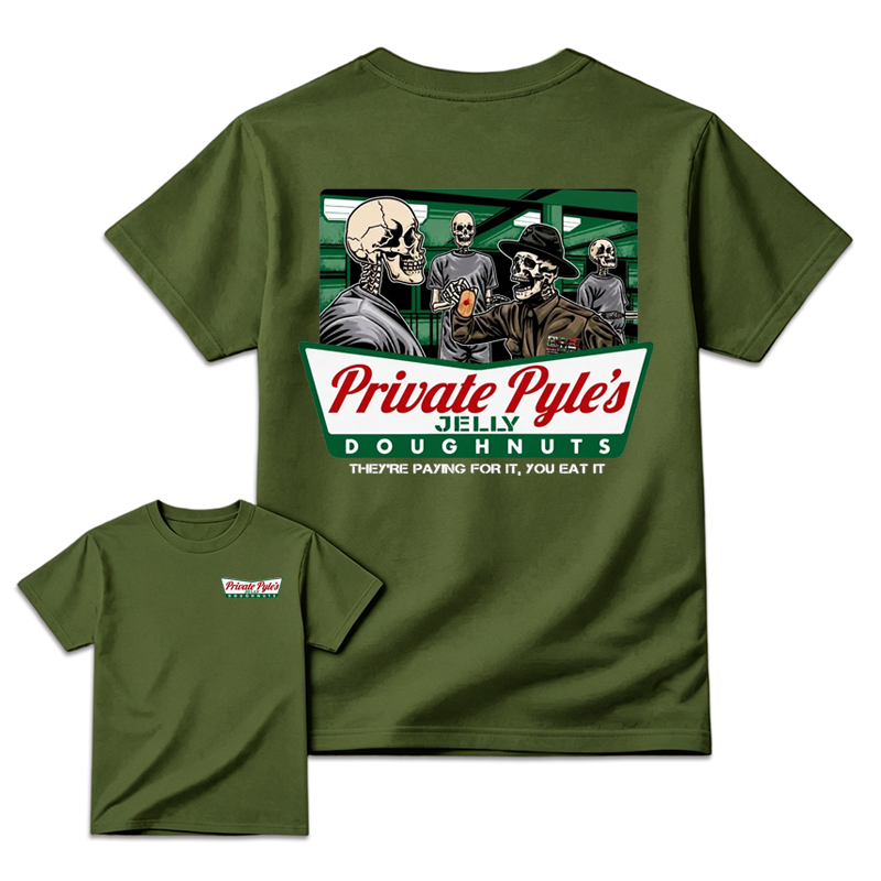 Private Pyle's Jelly Doughnuts Patriotic Military Graphic T-Shirt