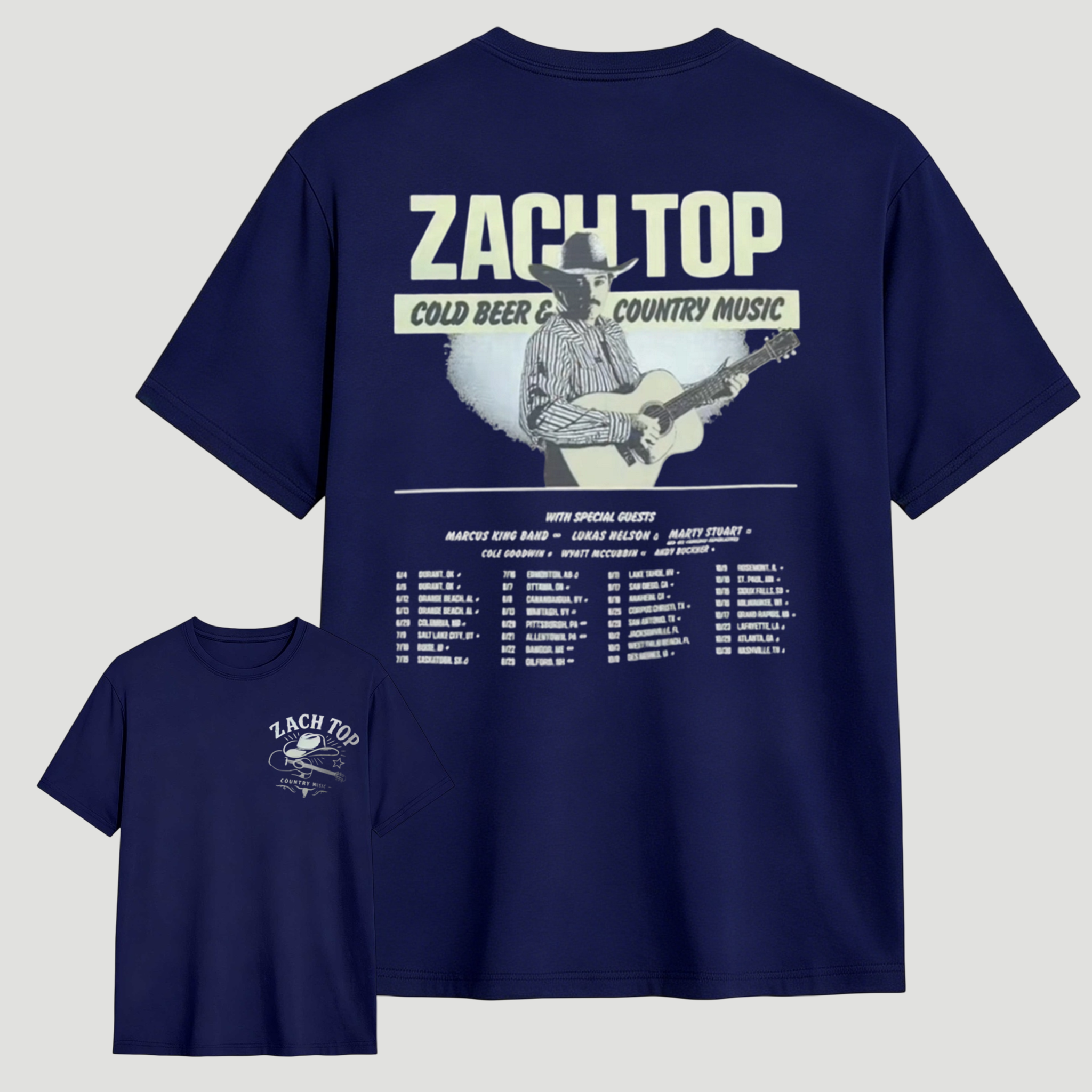 Zach Top Shirt  - Cold Beer & Country Music Tour 2026 Tee High-Quality Unisex Cotton Shirt Cold Beer & Country Music Tour 2026 Graphic Vintage Country Music Merch Streetwear Graphic Shirt Gift for Zach Top Fan