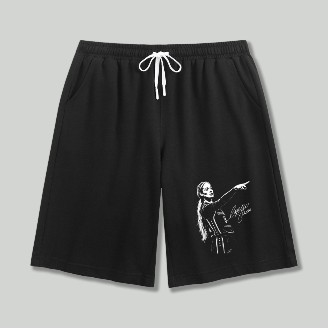 Pointing Woman Sketch Art Print Graphic Shorts