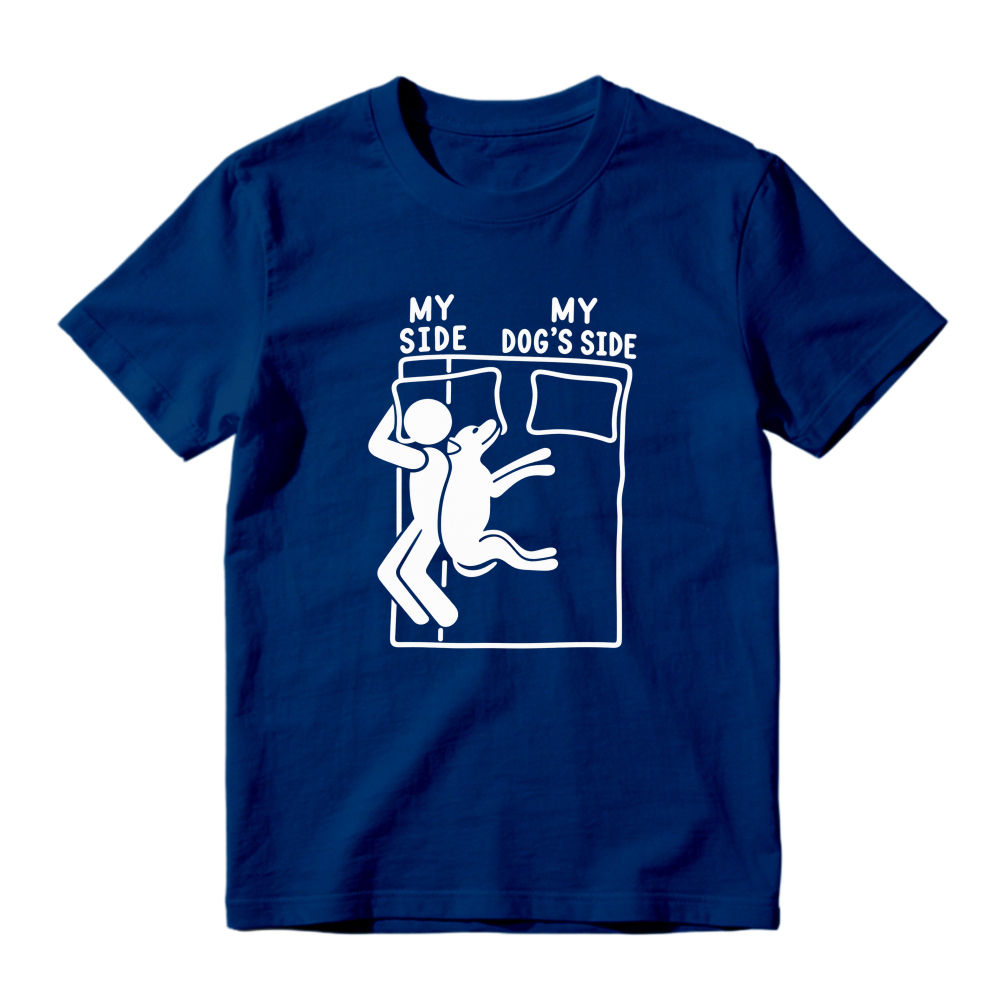 My Side My Dog S Side Funny Pet Lover Bed Sharing Graphic T-shirt