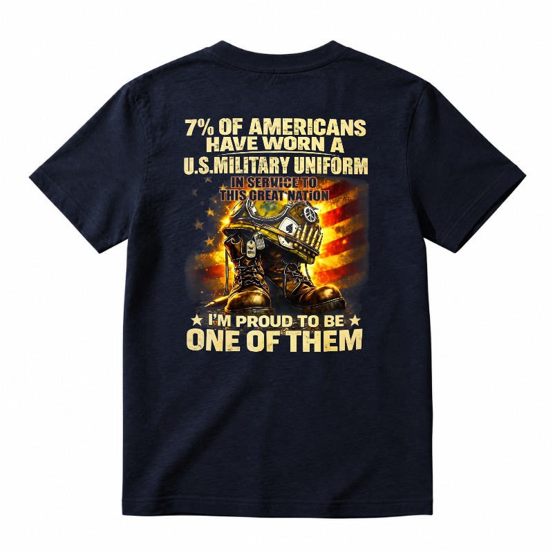 Proud American Military Veteran Service Graphic Tee Design tshirt 100% cotton