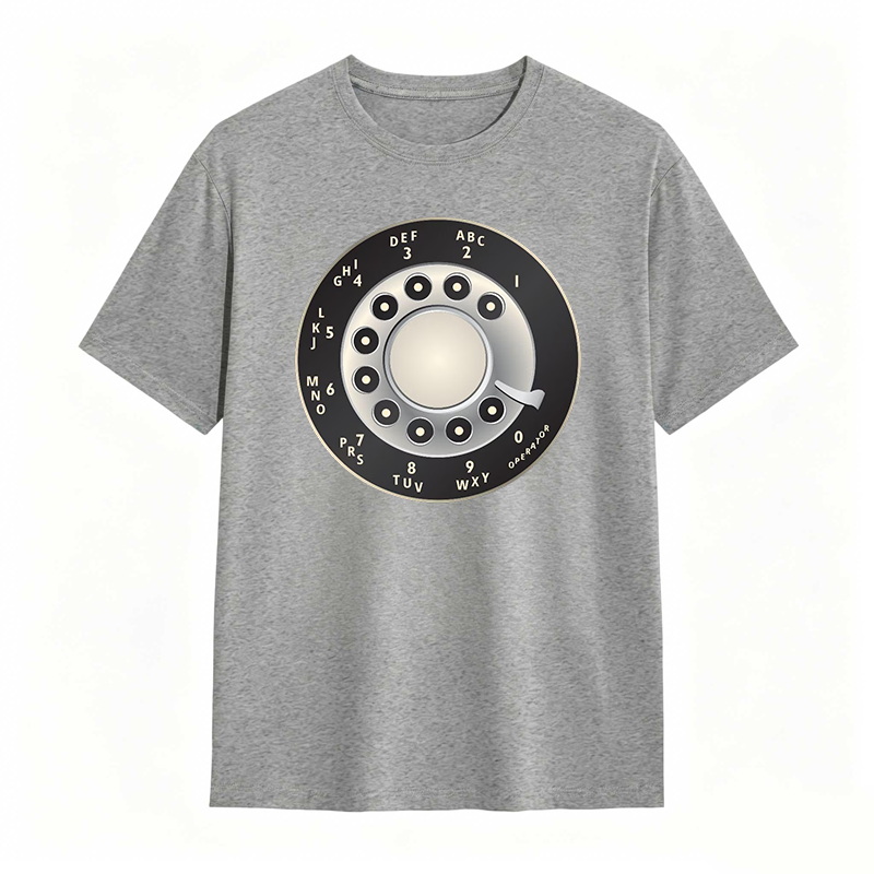Rotary Dial Phone Pattern T-shirt