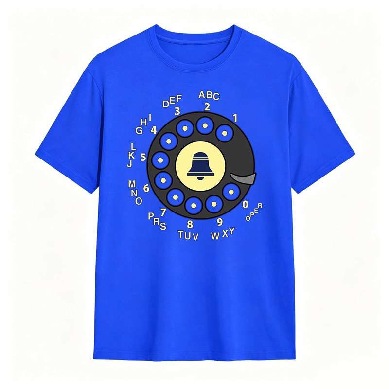 Retro Telephone Dial With Bell Design T-shirt