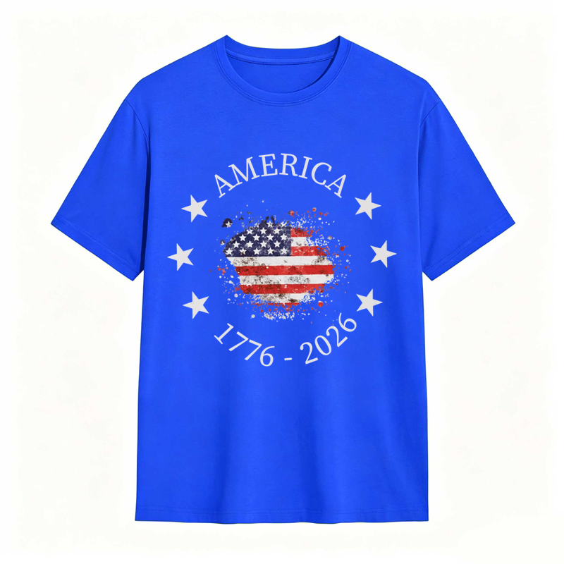 America 250th Anniversary Patriotic USA Flag Graphic Tee