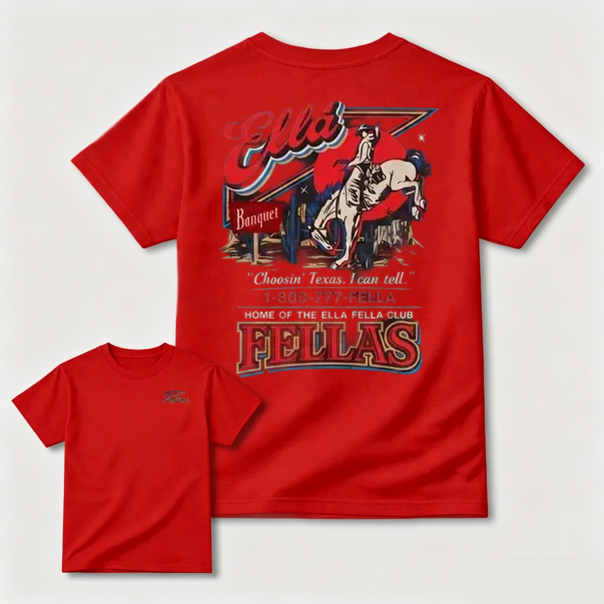 [100%cotton]Ella Fella Club Shirt, 1-800-777-Fella Graphic Tee, Indie Aesthetic Dandelion T-Shirt, Retro Style Trendy Unisex Shirt