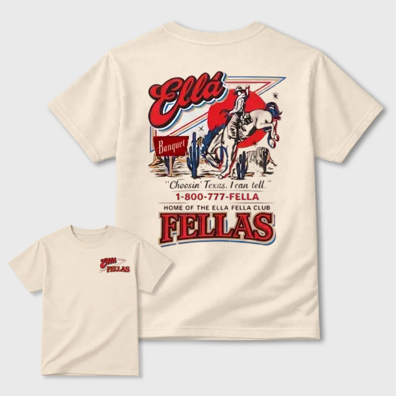 [100%cotton]Ella Fella Club Shirt, 1-800-777-Fella Graphic Tee, Indie Aesthetic Dandelion T-Shirt, Retro Style Trendy Unisex Shirt