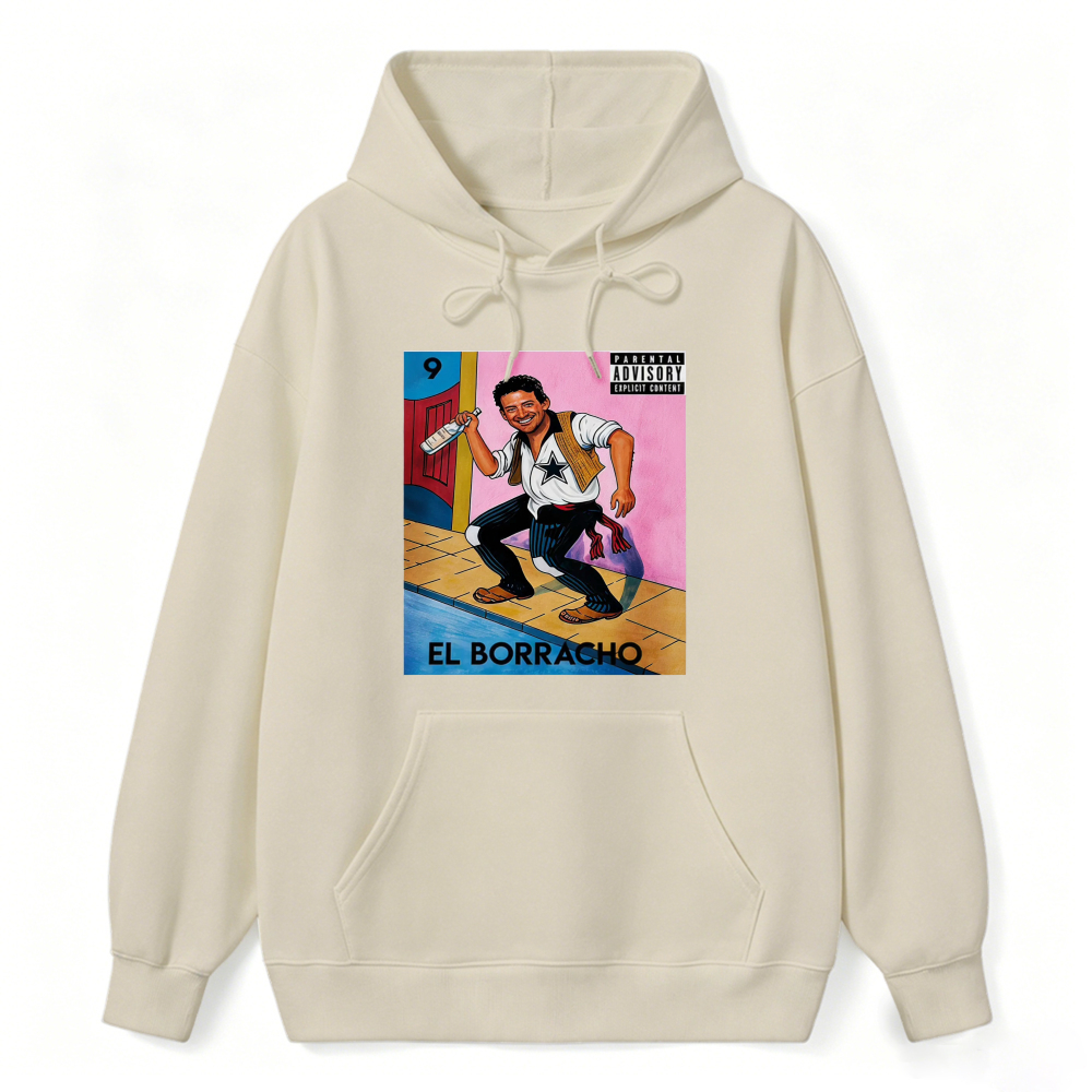 El Borracho Mexican Loteria Card Hoodie