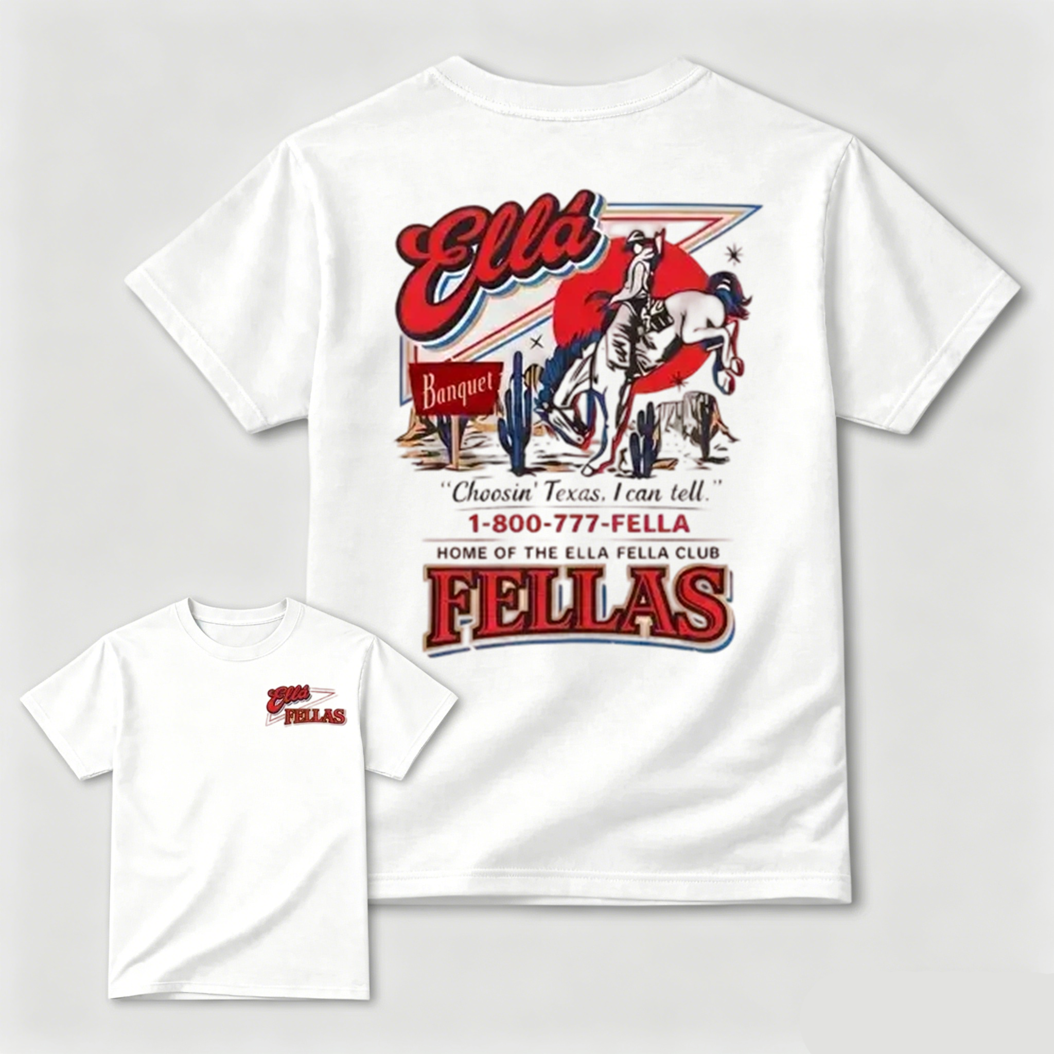 [100%cotton]Ella Fella Club Shirt, 1-800-777-Fella Graphic Tee, Indie Aesthetic Dandelion T-Shirt, Retro Style Trendy Unisex Shirt