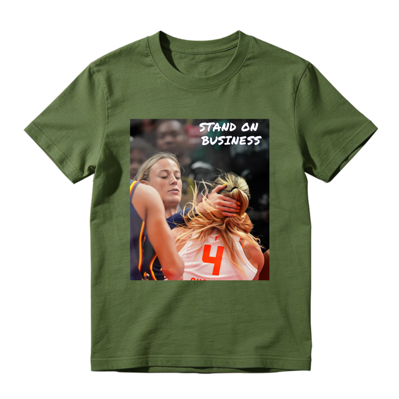 Stand On Business Basketball Player Hugging Graphic T-shirt