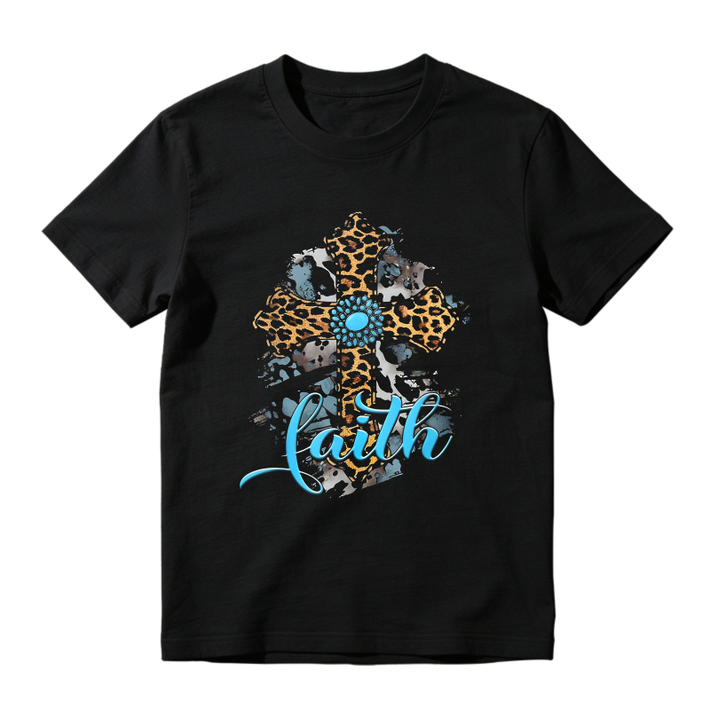 Faith Cross Leopard Print T-shirt