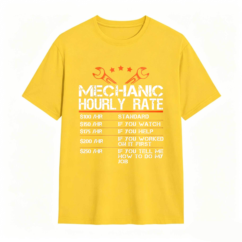 Dorawear™ Mechanic Hourly Rate Chart With Wrenches And Stars Unisex Classic T-shirt