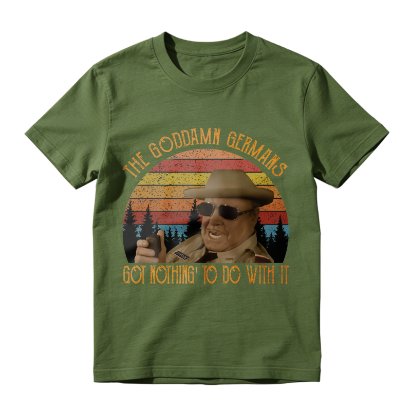Vintage Retro Sunset The Goddamn Germans Got Nothing To Do With It Movie Quote Unisex Classic T-shirt