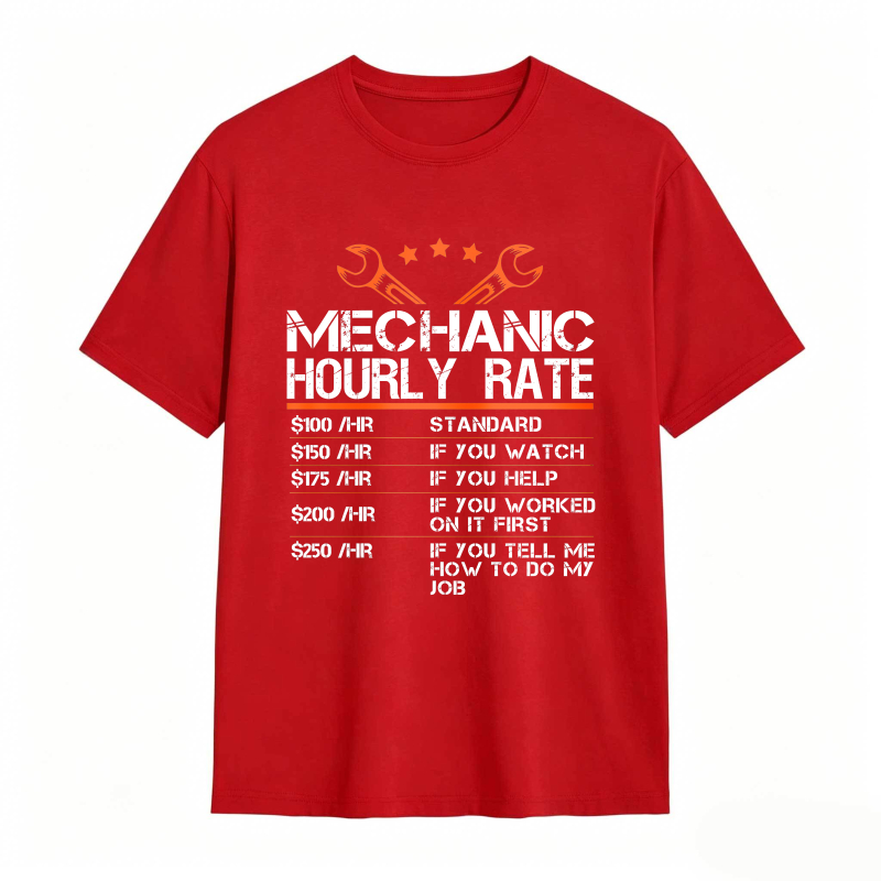 Dorawear™ Mechanic Hourly Rate Chart With Wrenches And Stars Unisex Classic T-shirt