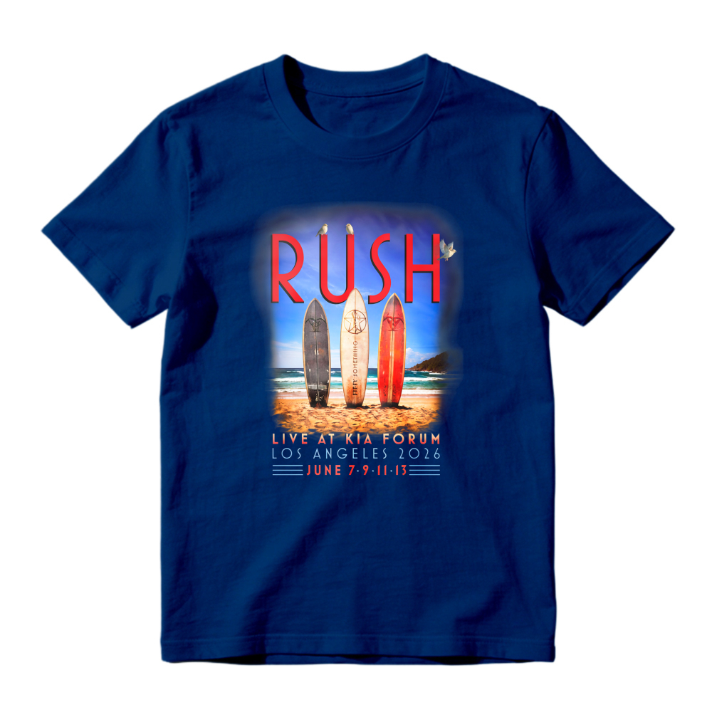 Rush Live At Kia Forum Los Angeles 2016 Surfboards Beach Graphic T-shirt