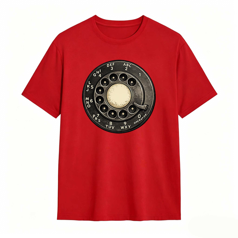 Retro Rotary Phone Dial Pattern T-shirt