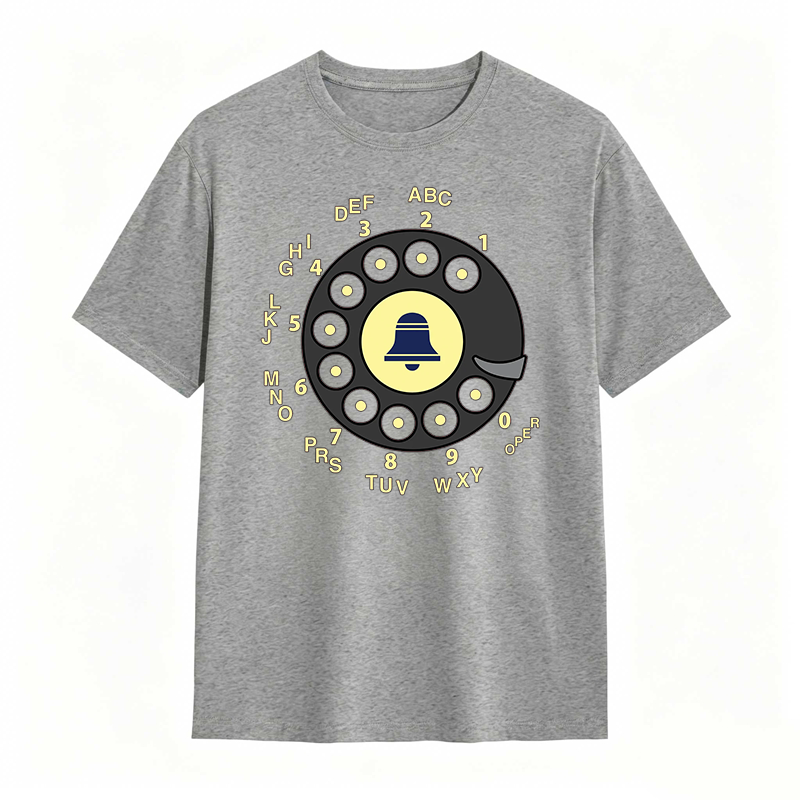 Retro Telephone Dial With Bell Design T-shirt