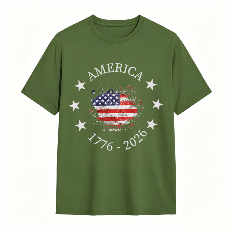 America 250th Anniversary Patriotic USA Flag Graphic Tee