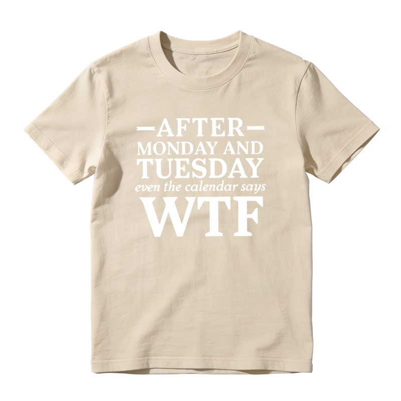 After Monday and Tuesday Even the Calendar Says WTF Funny Graphic T-Shirt