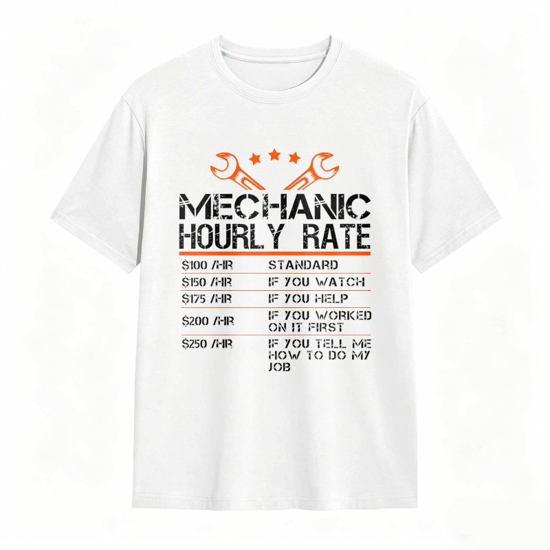Dorawear™ Mechanic Hourly Rate Chart With Wrenches And Stars Unisex Classic T-shirt