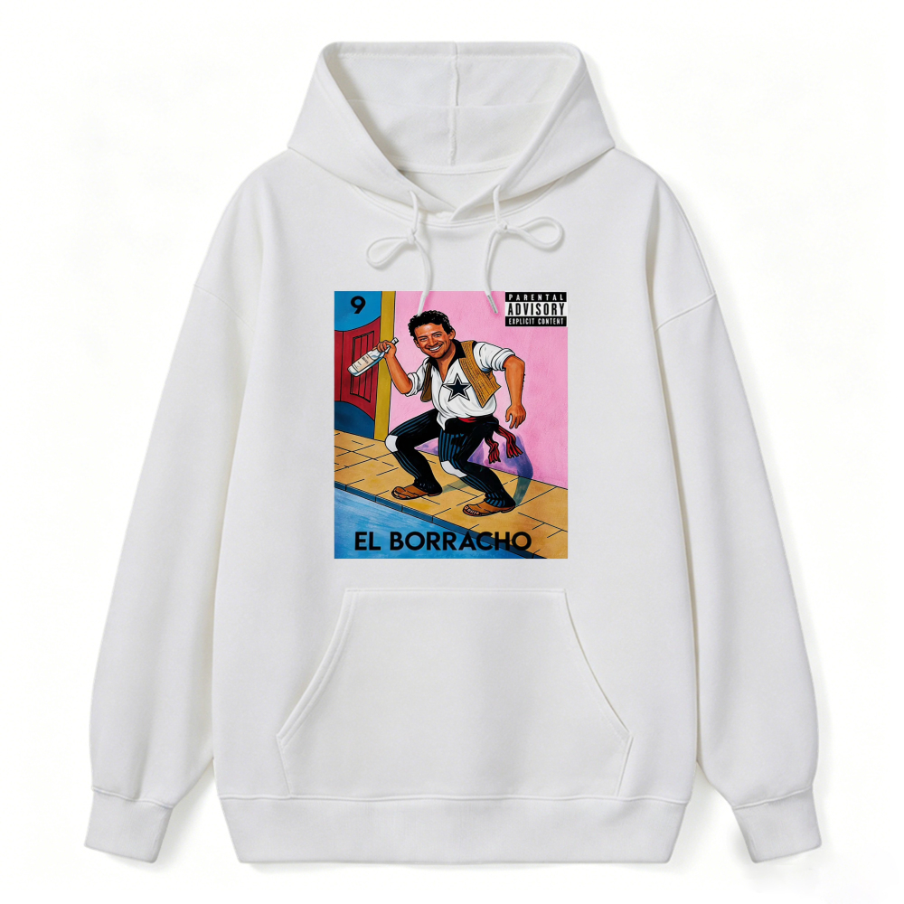 El Borracho Mexican Loteria Card Hoodie