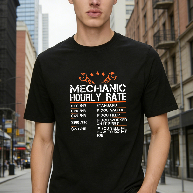 Dorawear™ Mechanic Hourly Rate Chart With Wrenches And Stars Unisex Classic T-shirt