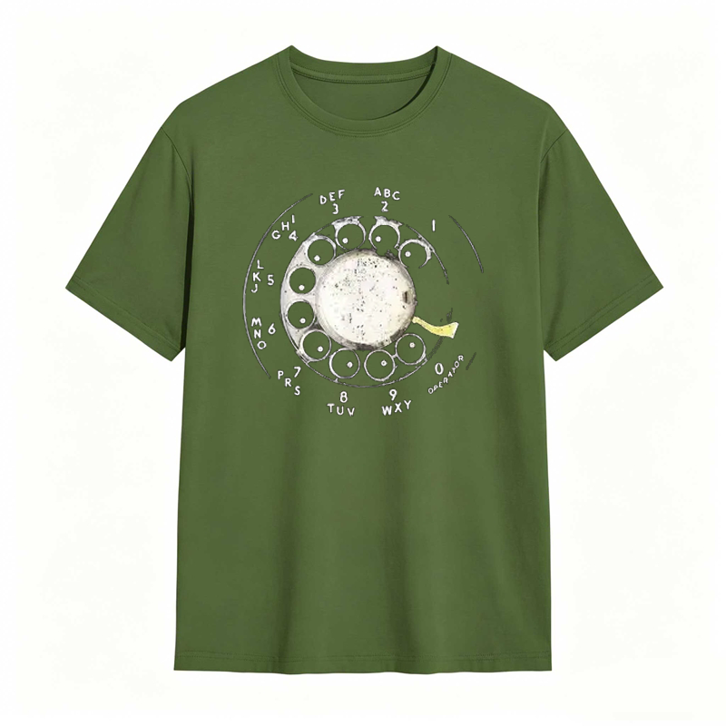 Vintage Rotary Phone Dial Pattern T-Shirt