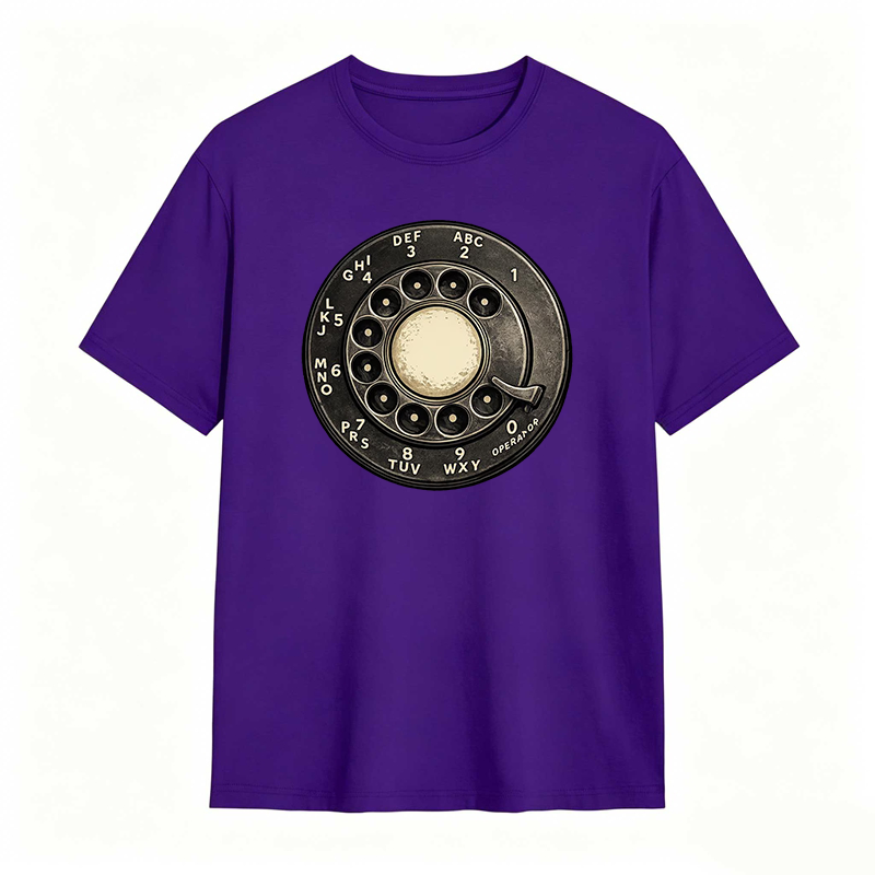 Retro Rotary Phone Dial Pattern T-shirt