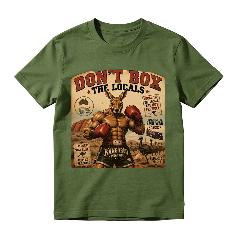 "Don't Box The Locals" T-Shirt - Boxing Kangaroo Australia Meme Graphic Tee