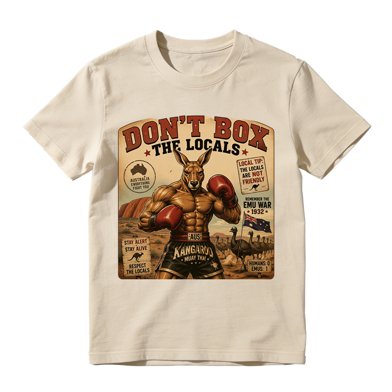 "Don't Box The Locals" T-Shirt - Boxing Kangaroo Australia Meme Graphic Tee