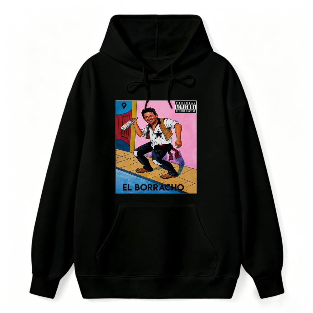 El Borracho Mexican Loteria Card Hoodie