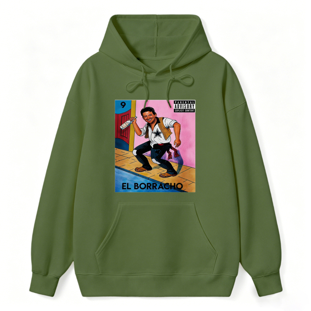 El Borracho Mexican Loteria Card Hoodie
