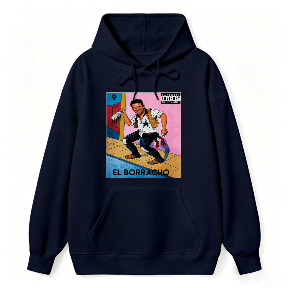 El Borracho Mexican Loteria Card Hoodie
