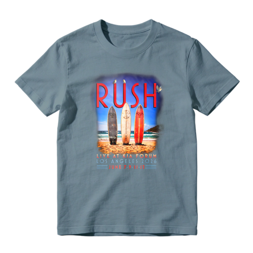 Rush Live At Kia Forum Los Angeles 2016 Surfboards Beach Graphic T-shirt