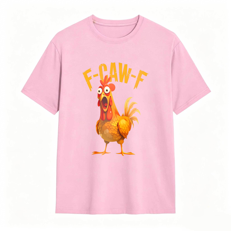 F Caw F Chicken Rooster Cartoon tshirt 100% cotton