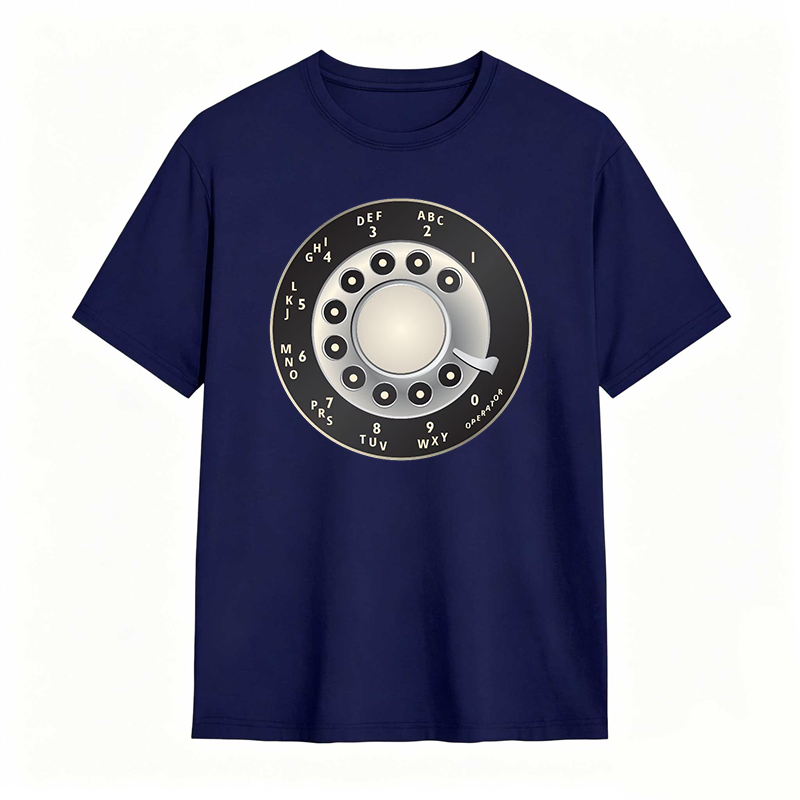 Rotary Dial Phone Pattern T-shirt