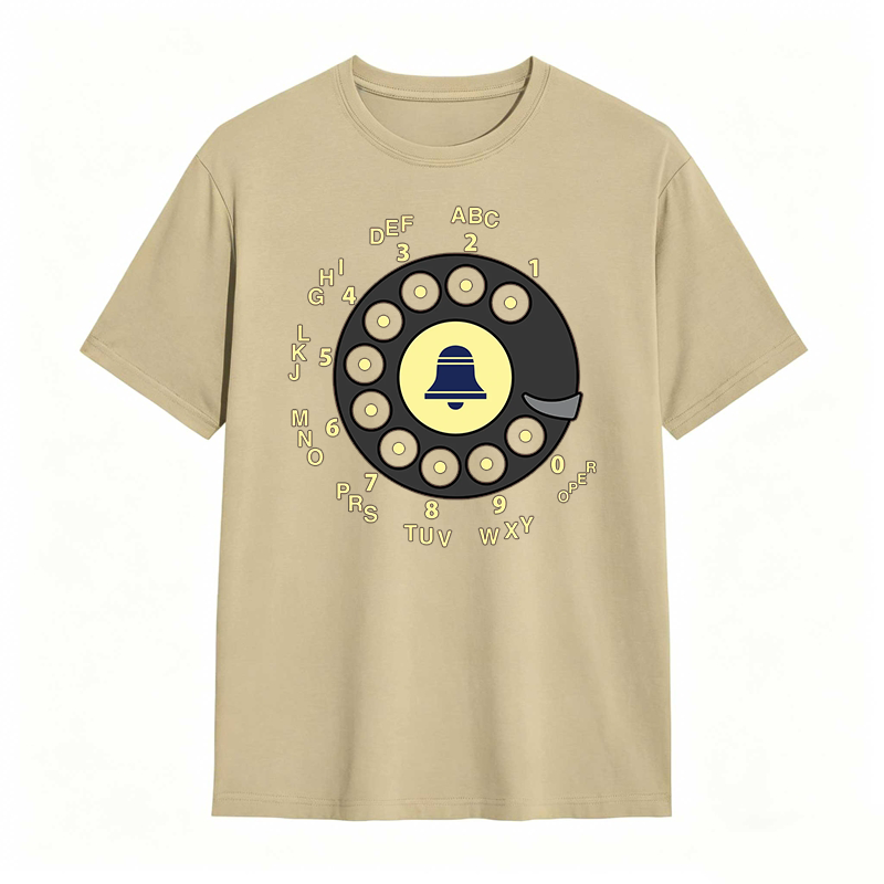 Retro Telephone Dial With Bell Design T-shirt
