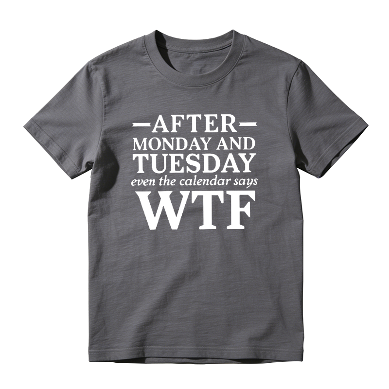 After Monday and Tuesday Even the Calendar Says WTF Funny Graphic T-Shirt