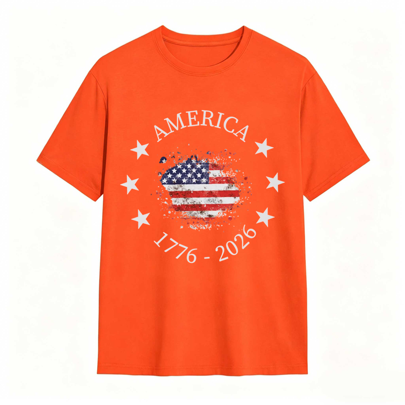 America 250th Anniversary Patriotic USA Flag Graphic Tee