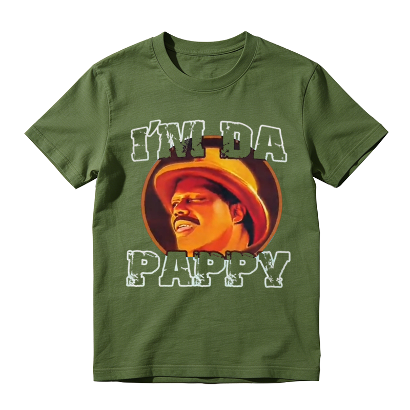 "I'm Da Pappy" Funny Graphic T-Shirt - Casual Shortsleeve Cotton Fabric Top, Loose Fit Outfits, Grandpa Gift