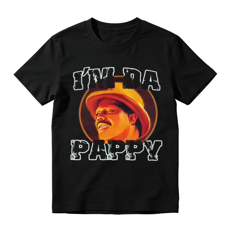 "I'm Da Pappy" Funny Graphic T-Shirt - Casual Shortsleeve Cotton Fabric Top, Loose Fit Outfits, Grandpa Gift