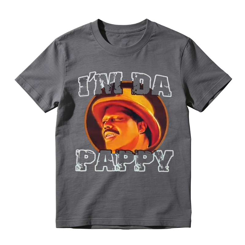 "I'm Da Pappy" Funny Graphic T-Shirt - Casual Shortsleeve Cotton Fabric Top, Loose Fit Outfits, Grandpa Gift