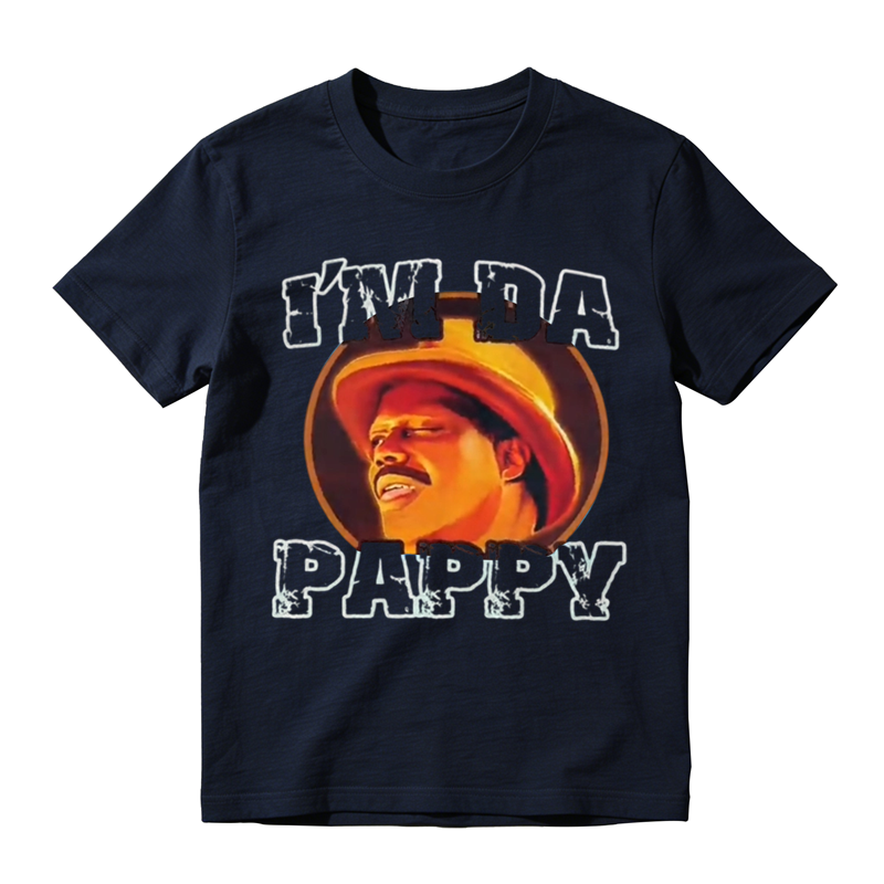 "I'm Da Pappy" Funny Graphic T-Shirt - Casual Shortsleeve Cotton Fabric Top, Loose Fit Outfits, Grandpa Gift