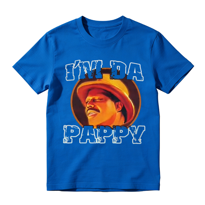 "I'm Da Pappy" Funny Graphic T-Shirt - Casual Shortsleeve Cotton Fabric Top, Loose Fit Outfits, Grandpa Gift