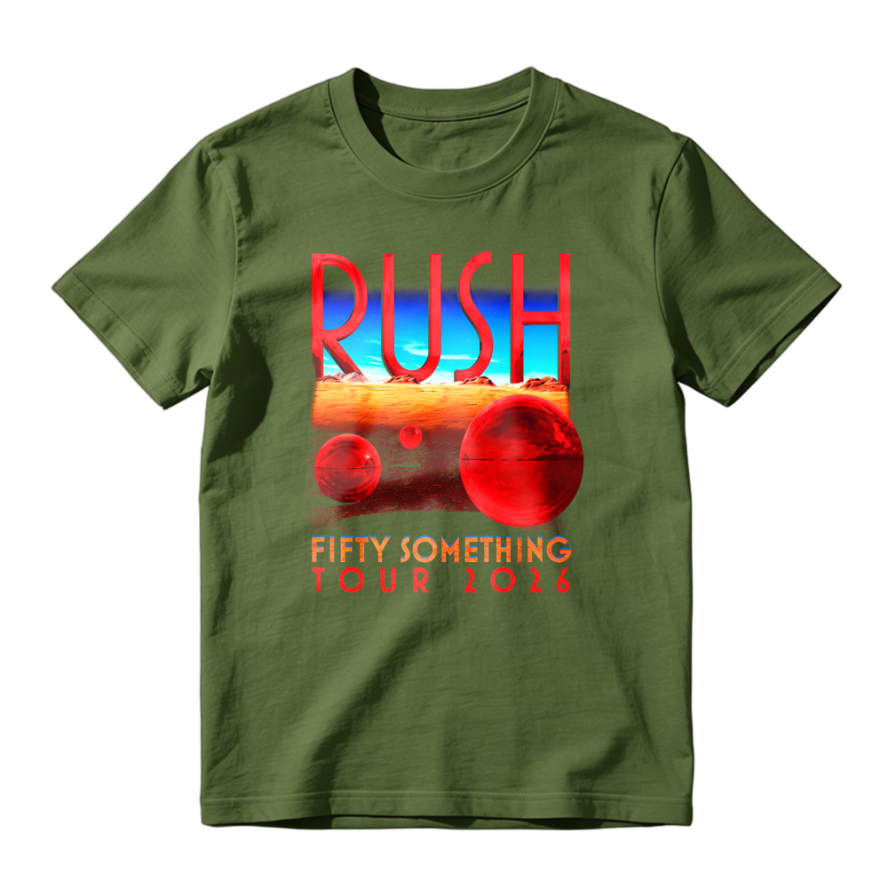 Rush Fifty Something Tour 2026 Retro Sci-Fi Planet Graphic T-shirt