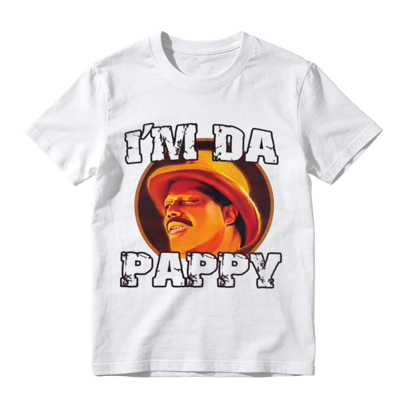 "I'm Da Pappy" Funny Graphic T-Shirt - Casual Shortsleeve Cotton Fabric Top, Loose Fit Outfits, Grandpa Gift